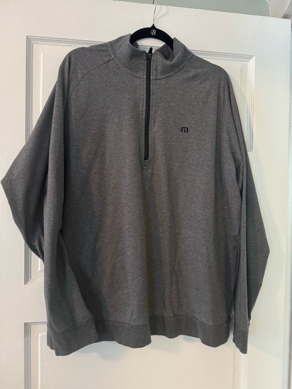 Travis Mathew Men's Gray Quarter-Zip Sweater Pullover - Classic Comfort